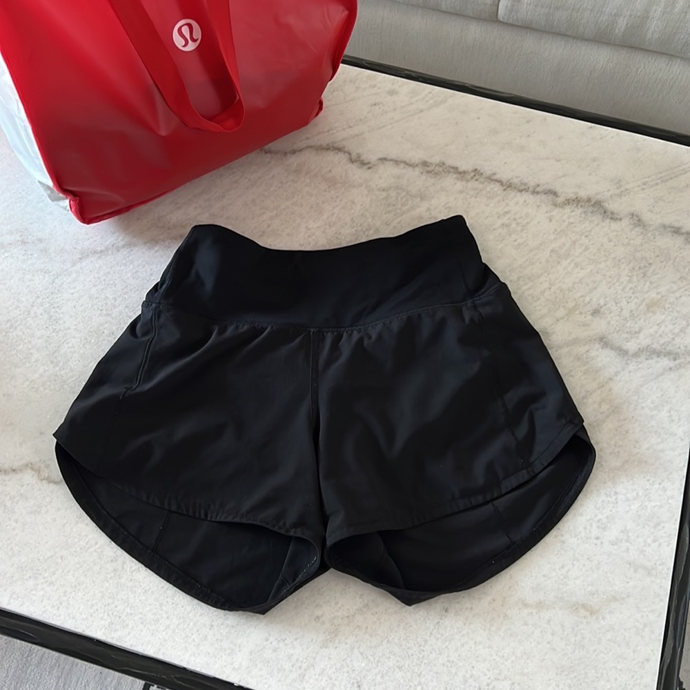 Lululemon Speed Up High-Rise Lined Short 4" in Black Size 4 Tall